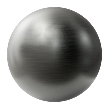 Buffed Linear Brushed Tungsten Metal PBR Texture - Sphere Swatch Preview | Superellipse