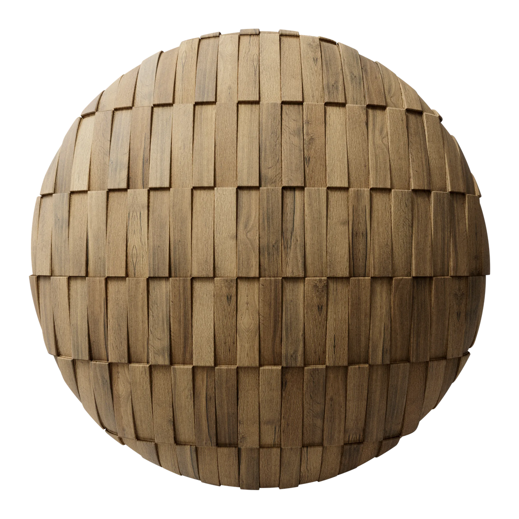 Architectural Unfinished Oak Wood Panel PBR Texture - Sphere Swatch Preview | Superellipse