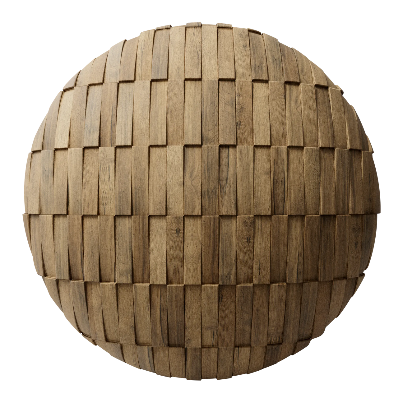Architectural Unfinished Oak Wood Panel PBR Texture - Sphere Swatch Preview | Superellipse