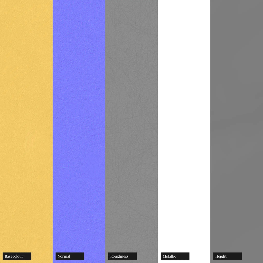 Gold Metallic Leather PBR Texture - Example Scene Visualization | Superellipse