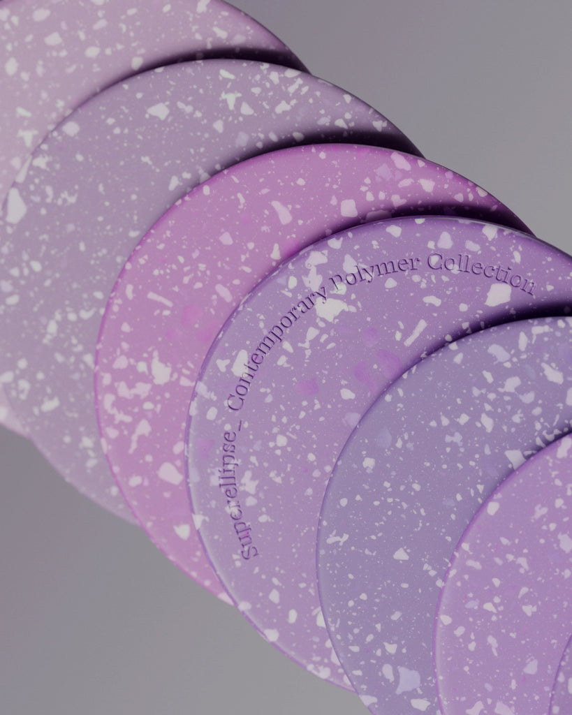 Heather Purple Terrazzo Plastic PBR Texture - Example Scene Visualization | Superellipse