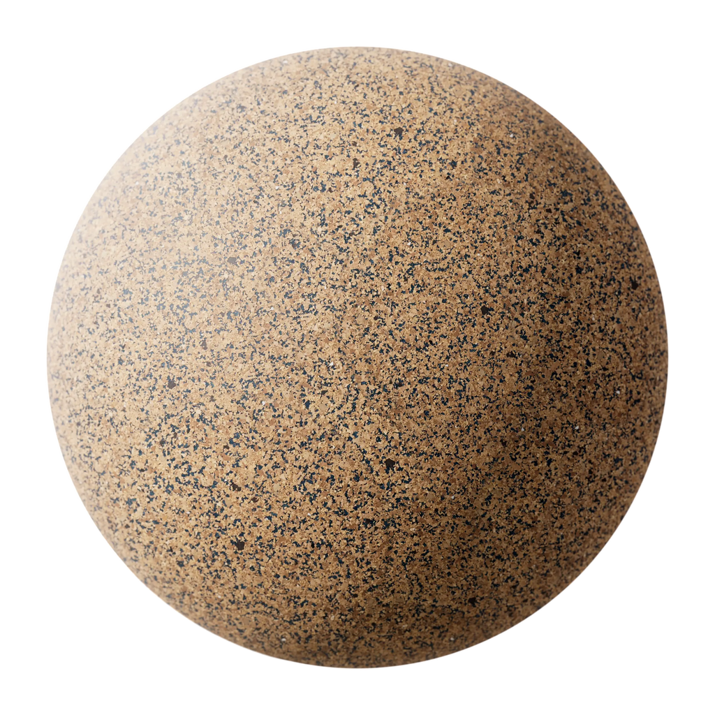 Dark Speckled Cork PBR Texture - Sphere Swatch Preview | Superellipse