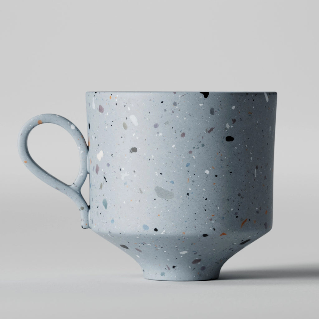 Pastel Blue Ceramic Terrazzo PBR Texture - Example Scene Visualization | Superellipse