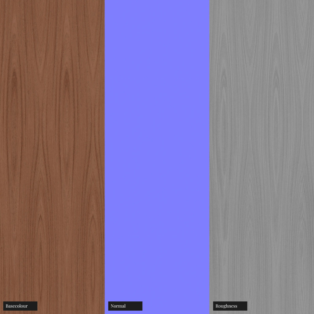 Mahogany Book Matched Veneer Wood PBR Texture - Example Scene Visualization | Superellipse