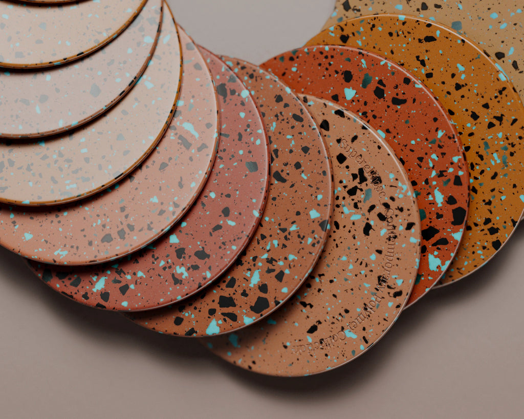 Burnt Sienna Terrazzo Plastic PBR Texture - Example Scene Visualization | Superellipse