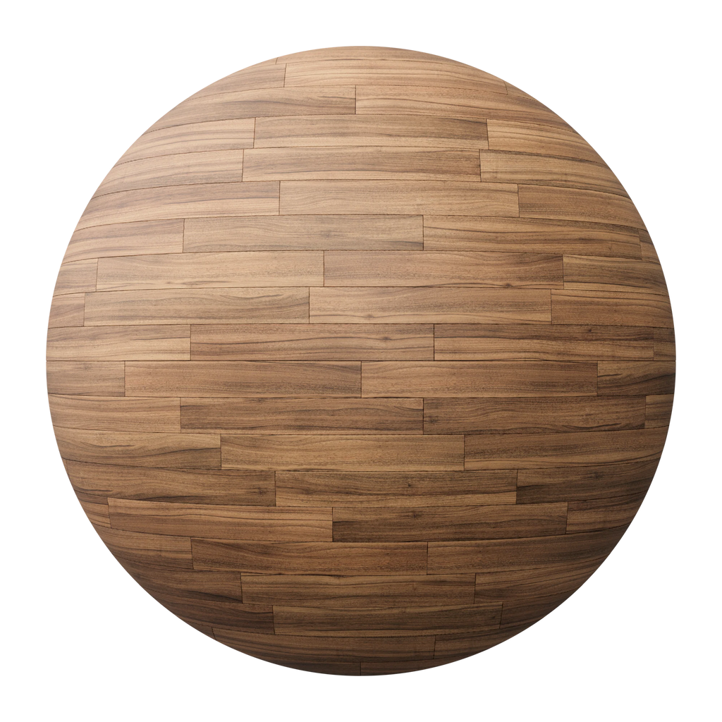 Teak Staggered Wood Floor PBR Texture - Sphere Swatch Preview | Superellipse