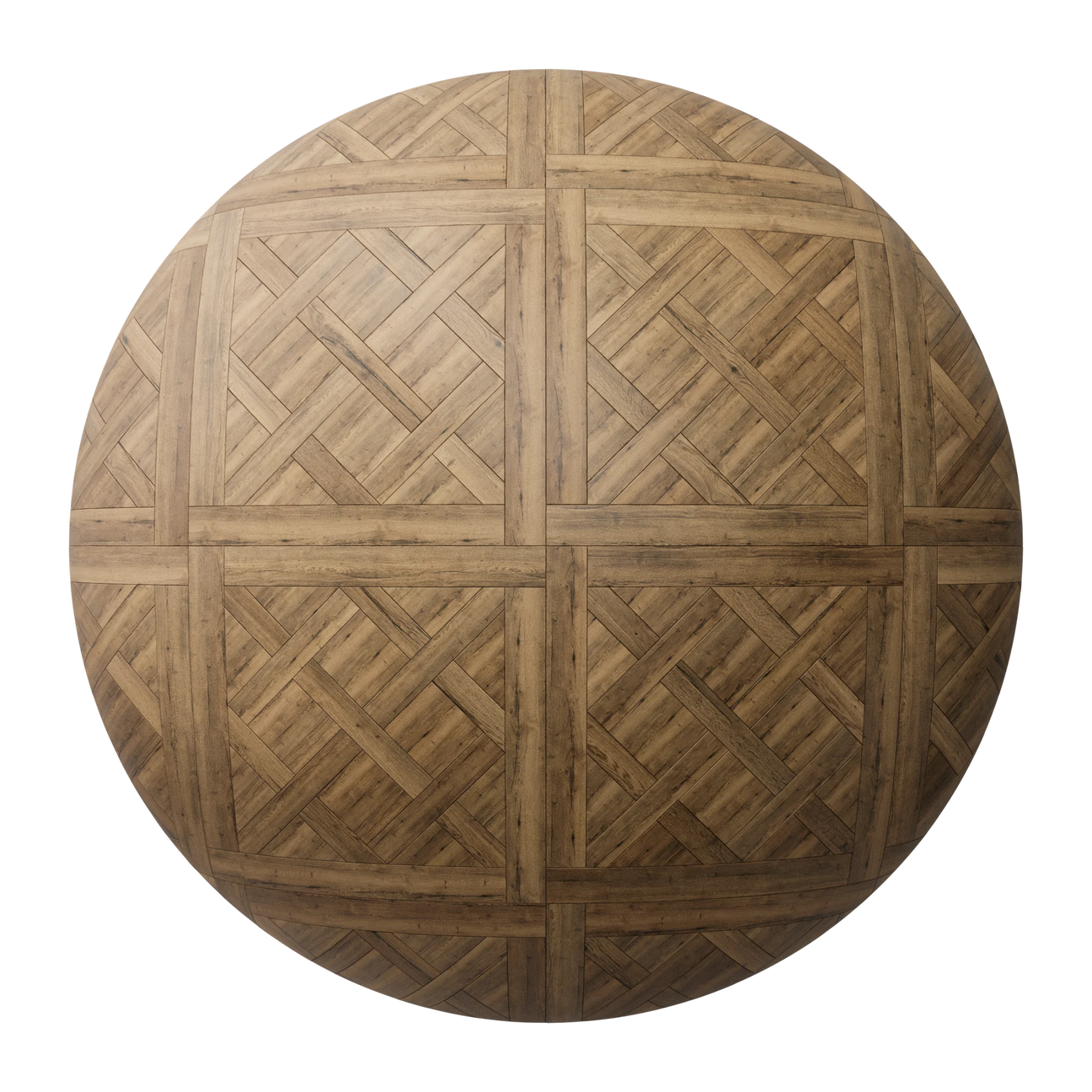 Rustic Oak Wood Versailles Parquet Floor PBR Texture - Sphere Swatch Preview | Superellipse