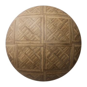 Rustic Oak Wood Versailles Parquet Floor PBR Texture - Sphere Swatch Preview | Superellipse