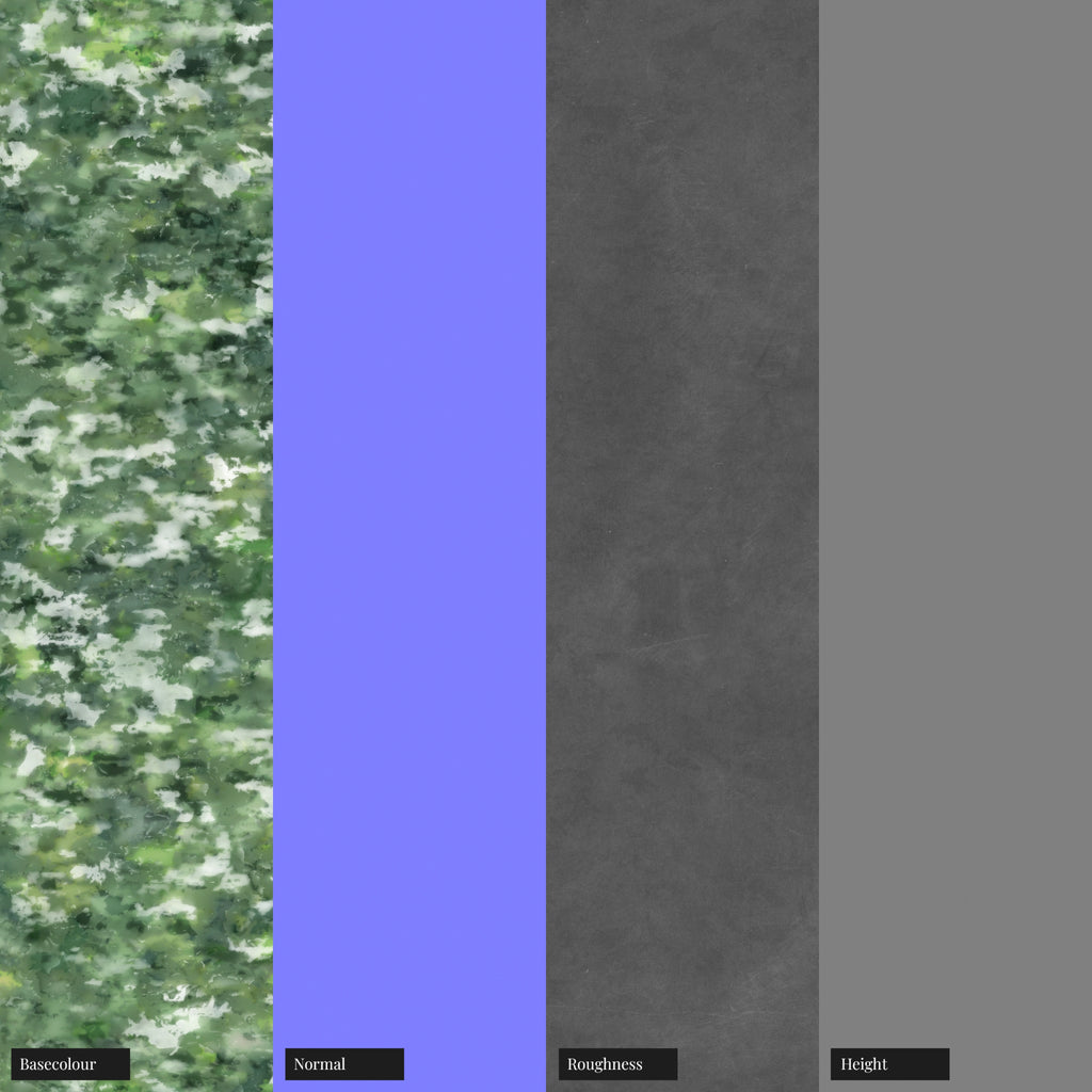 Designer Recycled LDPE Plastic Green PBR Texture - Example Scene Visualization | Superellipse