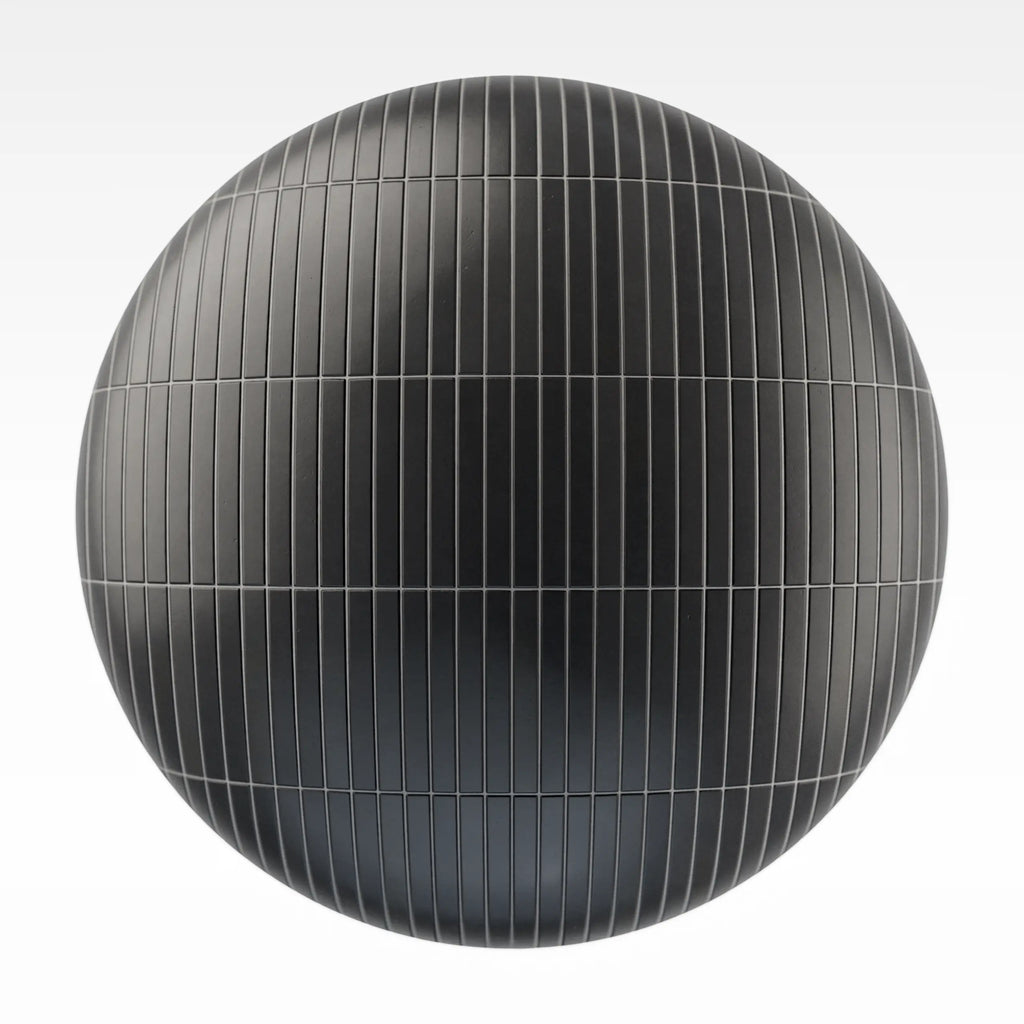 Slim Matte Graphite Tile PBR Texture - Sphere Swatch Preview | Superellipse