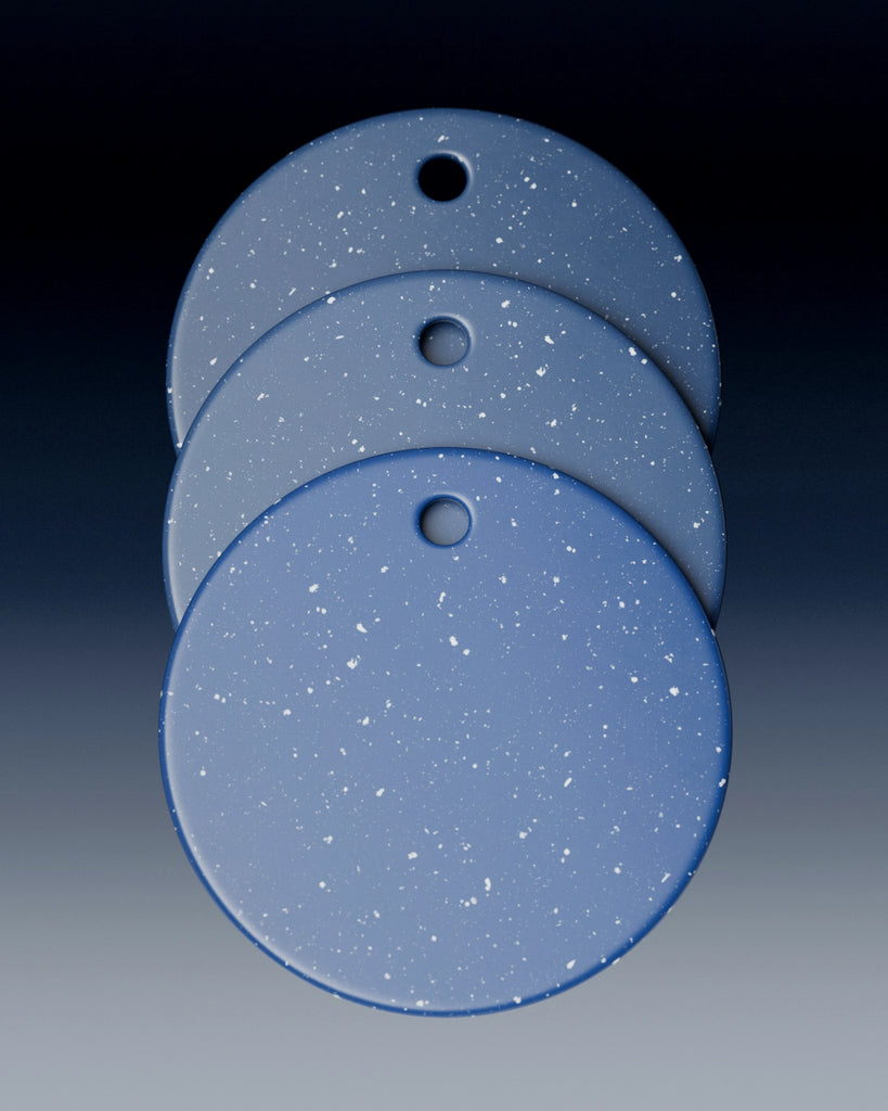 Prussian Blue Terrazzo Plastic Small PBR Texture - Example Scene Visualization | Superellipse