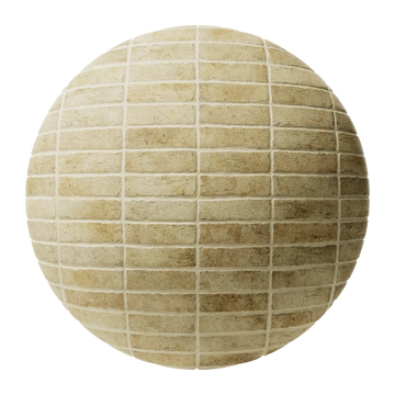 Victorian London Yellow Brick Running  Stack Bond PBR Texture - Sphere Swatch Preview | Superellipse