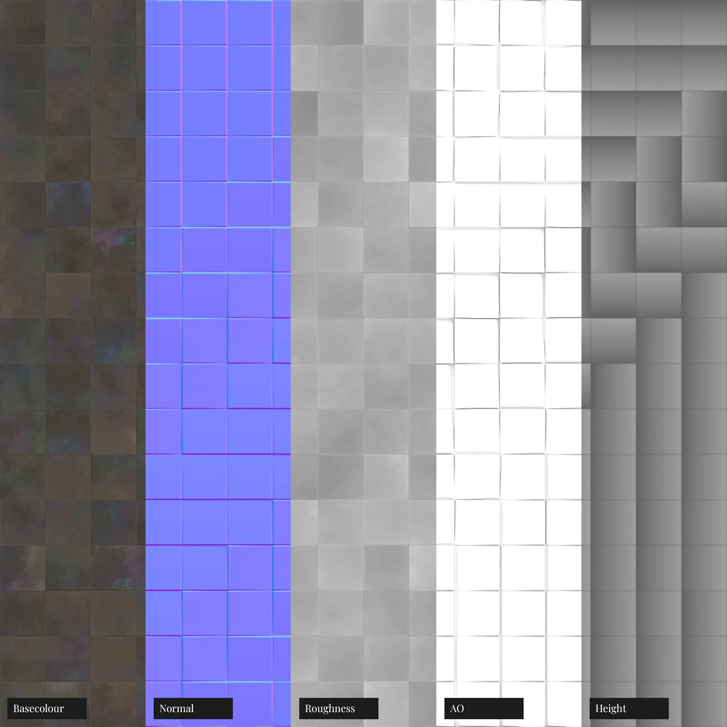 Oxidised Stainless Steel 3D Metal Panel PBR Texture - Example Scene Visualization | Superellipse