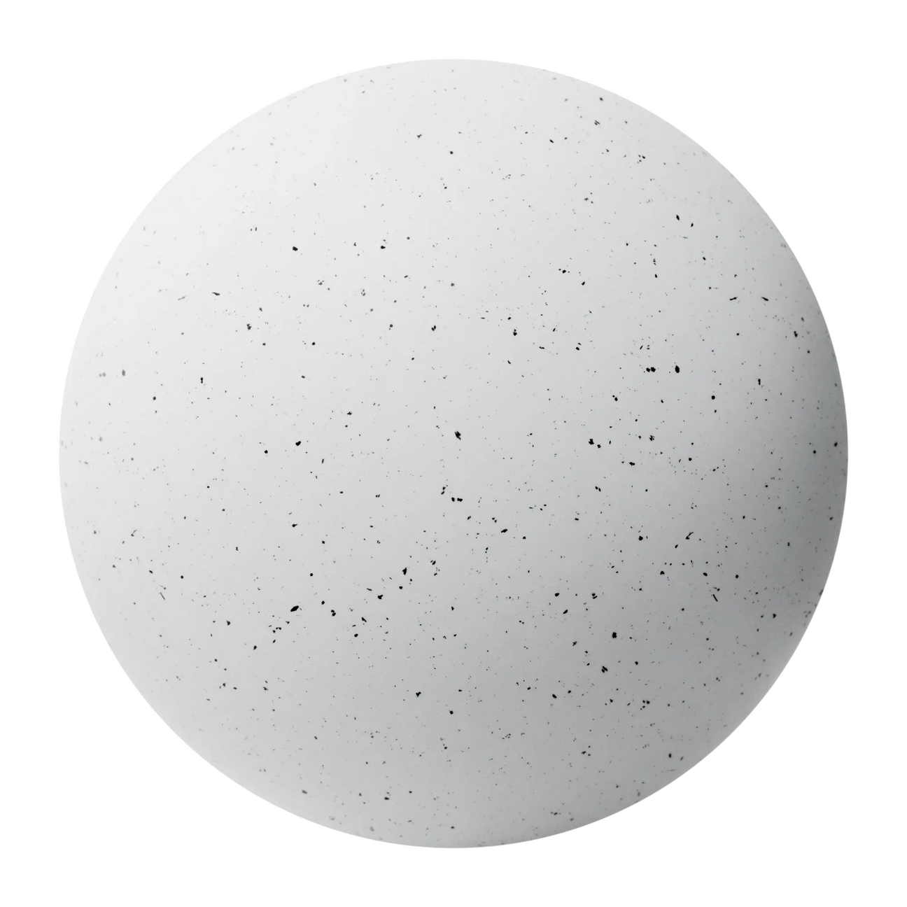 Black and White Recycled Terrazzo Plastic Small PBR Texture - Sphere Swatch Preview | Superellipse