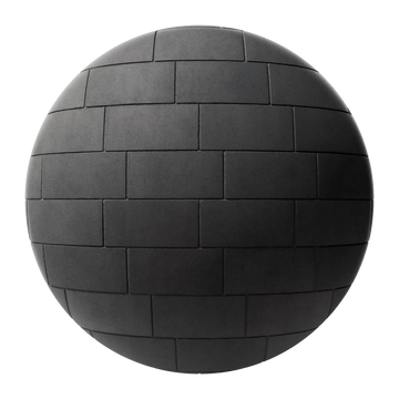 Concrete Dark Matte Block Offset Bond PBR Texture - Sphere Swatch Preview | Superellipse
