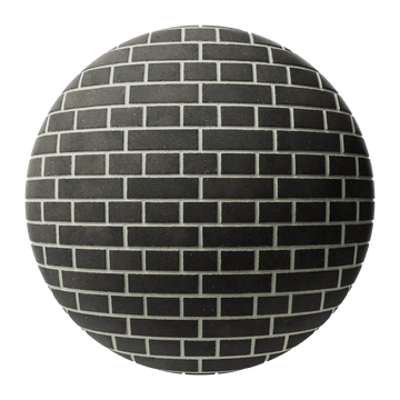 Ironstone Black English Bond Brick PBR Texture - Sphere Swatch Preview | Superellipse
