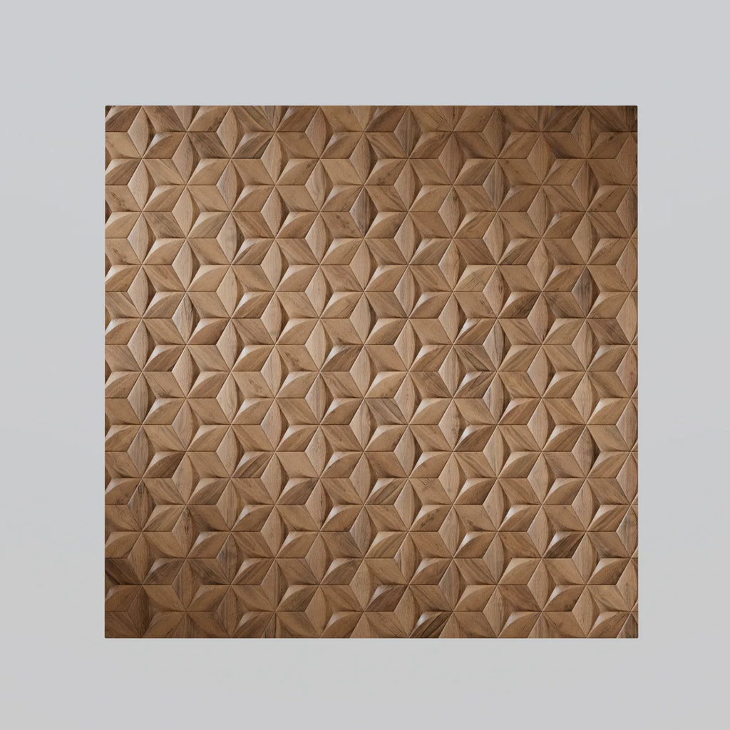 Arched Rhombus Oak Wood Panel PBR Texture - Example Scene Visualization | Superellipse