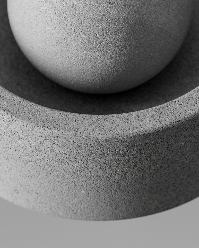 Vesicular Basalt Fine Stone Light Grey PBR Texture - Example Scene Visualization | Superellipse