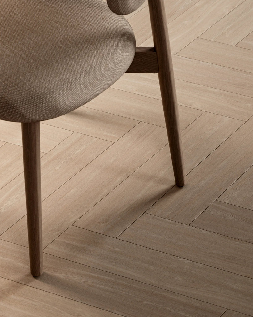Beech Herringbone Wood Floor PBR Texture - Example Scene Visualization | Superellipse
