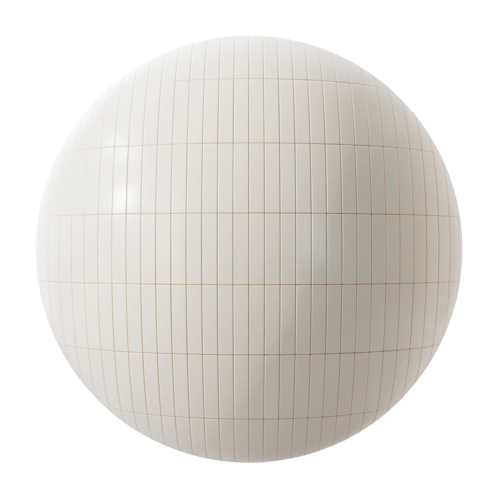 Contemporary Vanilla Tile Coordinated Grout PBR Texture - Sphere Swatch Preview | Superellipse