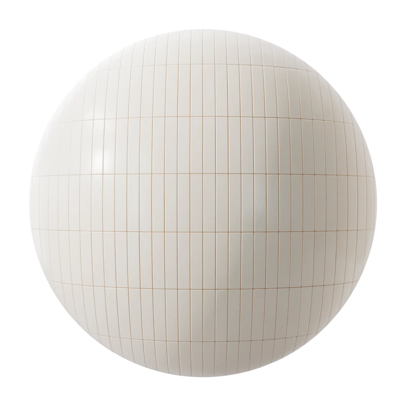 Contemporary Vanilla Tile Coordinated Grout PBR Texture - Sphere Swatch Preview | Superellipse
