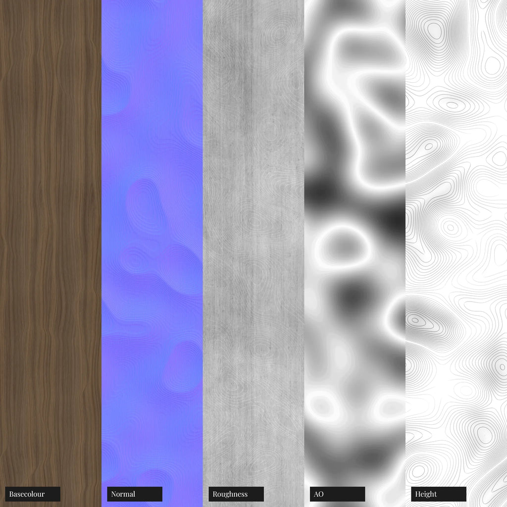 Raw Milled Oak Wood Unfinished PBR Texture - Example Scene Visualization | Superellipse