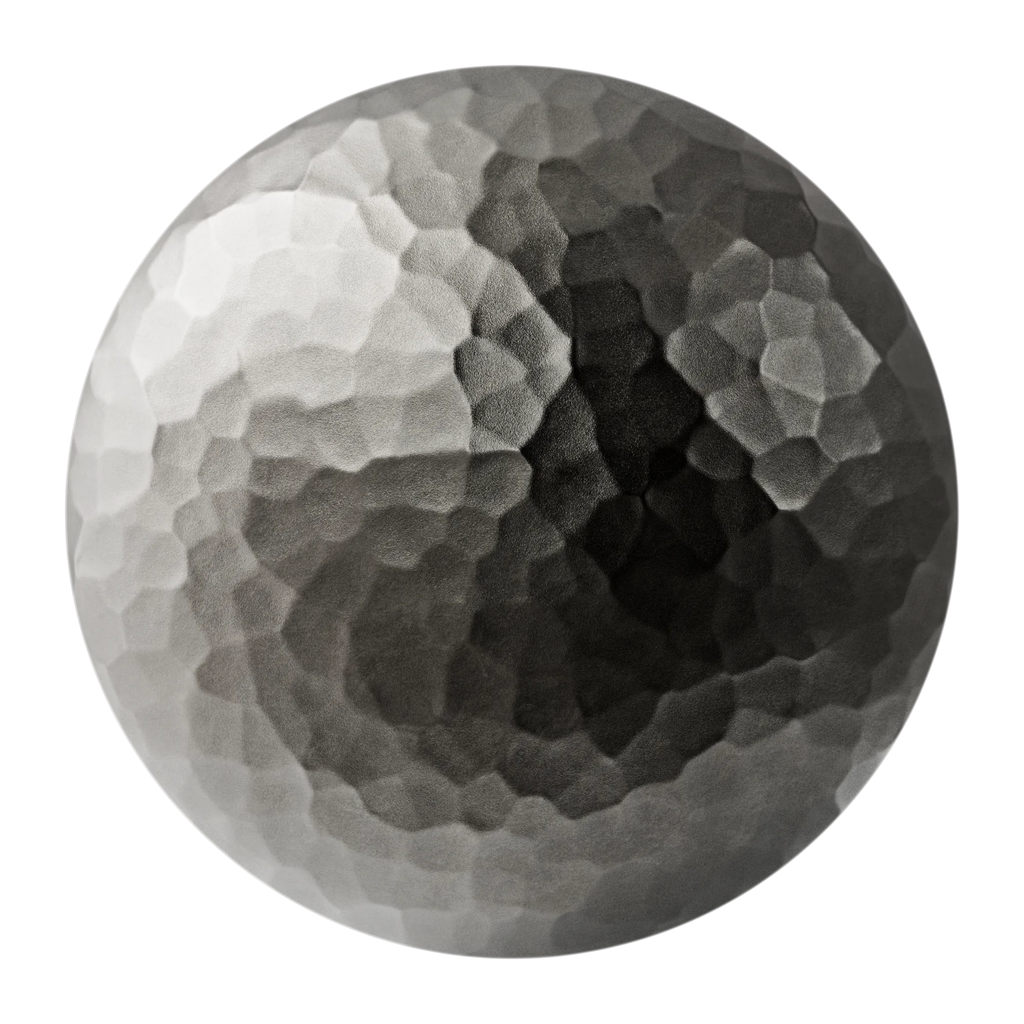Hammered Cast Iron Metal PBR Texture - Sphere Swatch Preview | Superellipse