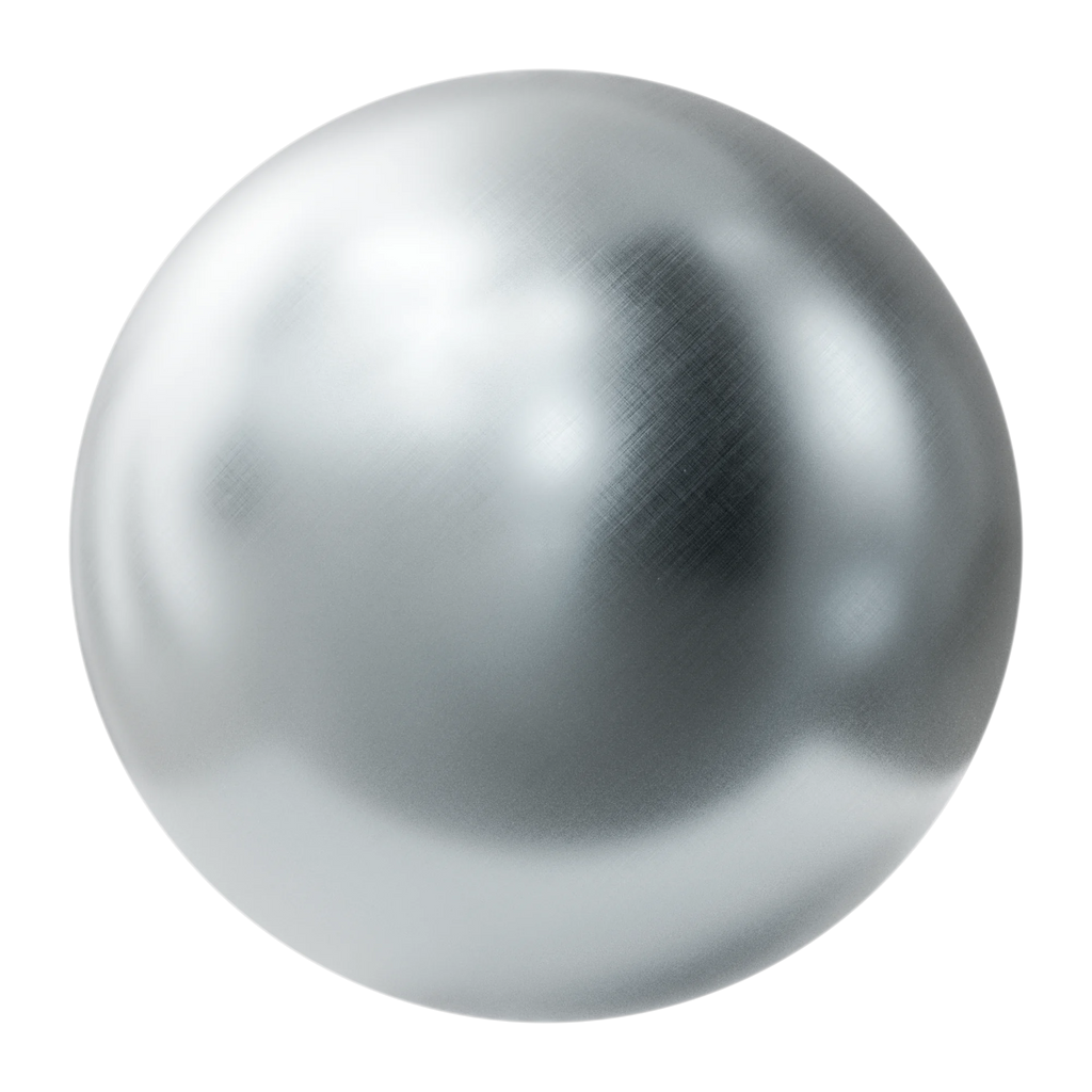 Fine Crosshatch Brushed Zinc Metal PBR Texture - Sphere Swatch Preview | Superellipse