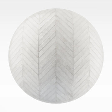 Hoxton Chevron Ivory Ceramic Tile PBR Texture - Sphere Swatch Preview | Superellipse