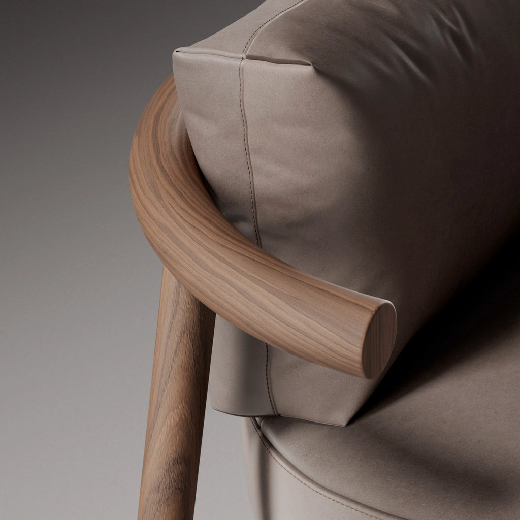 Walnut Cathedral Grain Wood Veneer PBR Texture - Example Scene Visualization | Superellipse