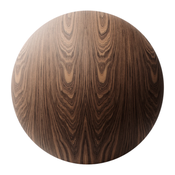 Palisander Book Matched Crown Cut Veneer Wood PBR Texture - Sphere Swatch Preview | Superellipse