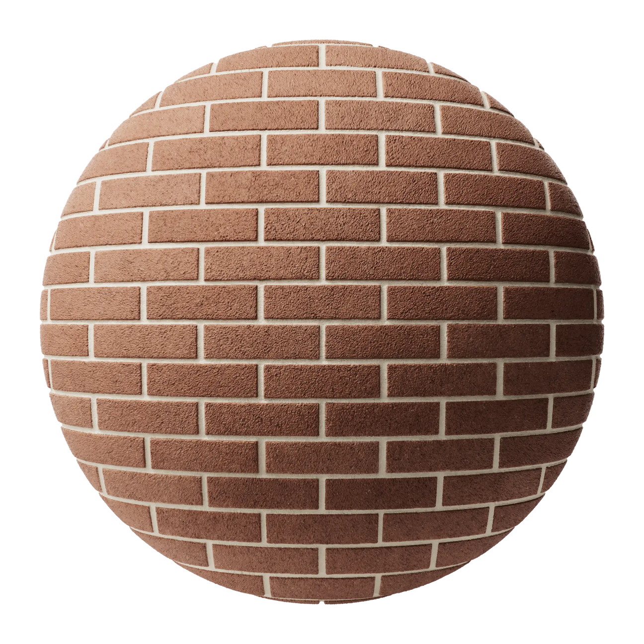 Aston Red Sandfaced Brick Running Bond PBR Texture - Sphere Swatch Preview | Superellipse