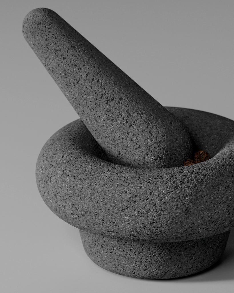 Vesicular Basalt Stone Grey PBR Texture - Example Scene Visualization | Superellipse