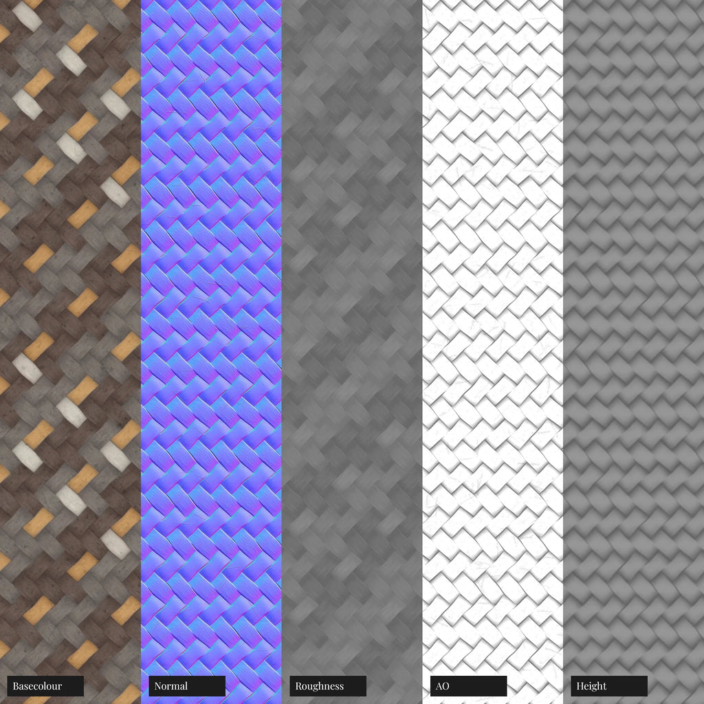 Dune Tan Braided Cord PBR Texture - Example Scene Visualization | Superellipse