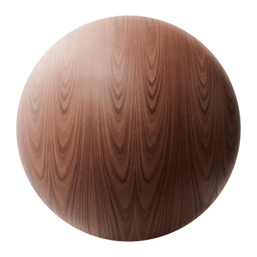 Australian Red Mahogany Book Matched Veneer Wood PBR Texture - Sphere Swatch Preview | Superellipse