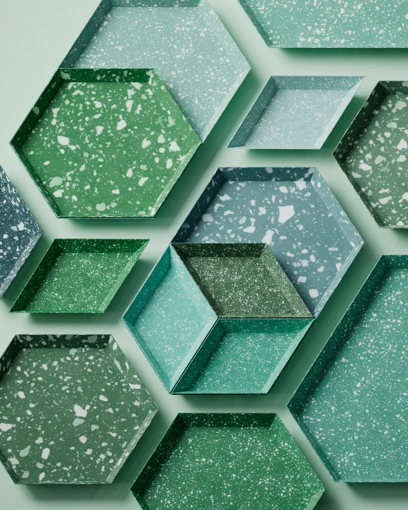 Vibrant Green Terrazzo Plastic PBR Texture - Example Scene Visualization | Superellipse