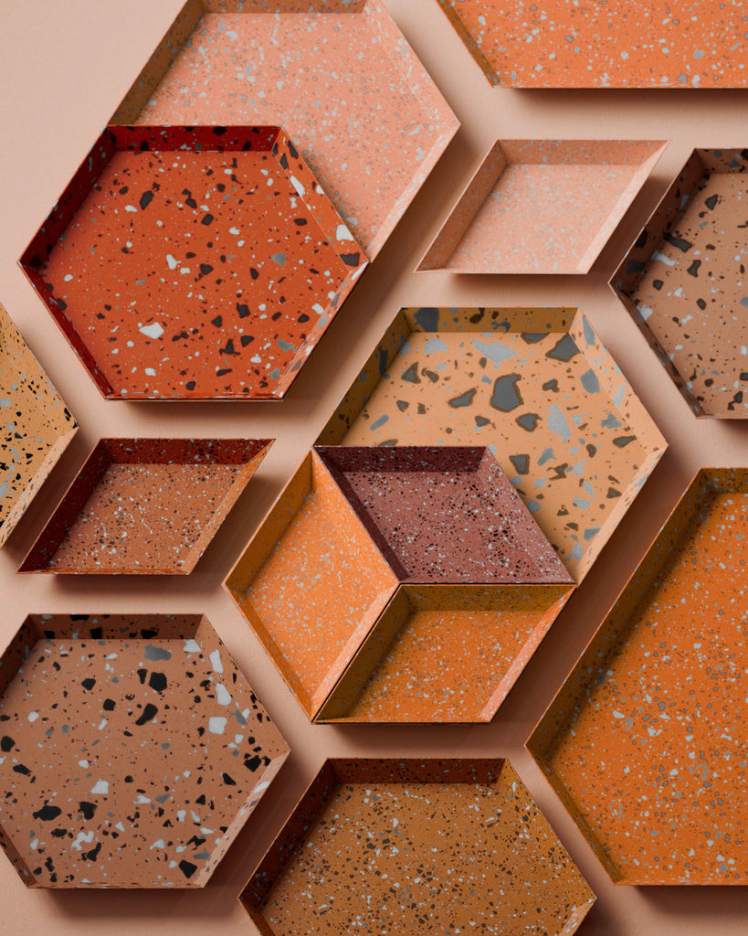 Burnt Sienna Terrazzo Plastic PBR Texture - Example Scene Visualization | Superellipse