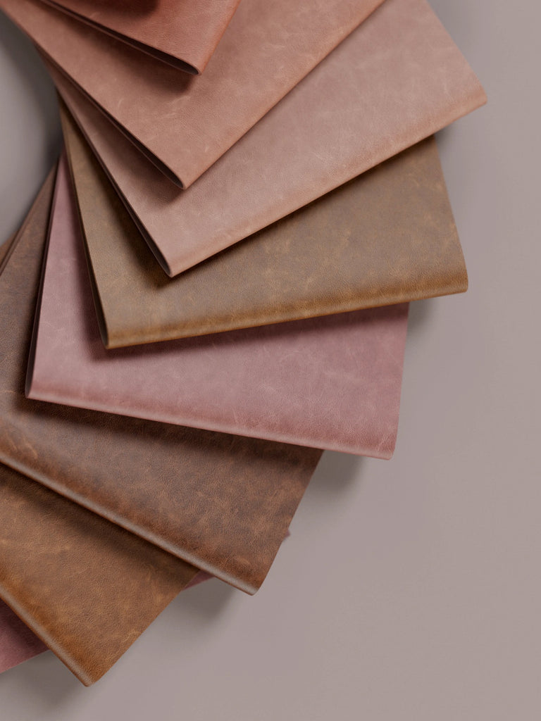 Patinaed Full Grain Distressed Leather Summer Red PBR Texture - Example Scene Visualization | Superellipse