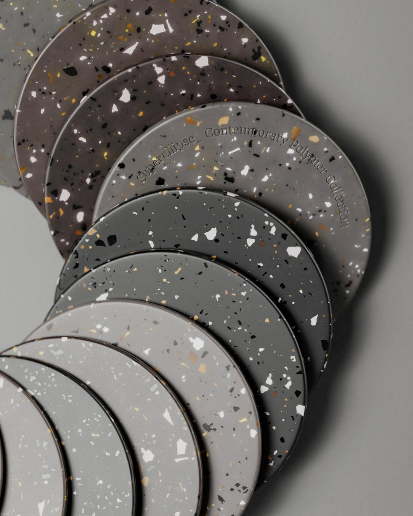 Deep Cocoa Recycled Terrazzo Plastic PBR Texture - Example Scene Visualization | Superellipse