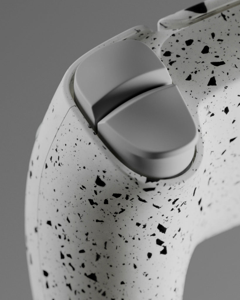 Black and White Recycled Terrazzo Plastic PBR Texture - Example Scene Visualization | Superellipse