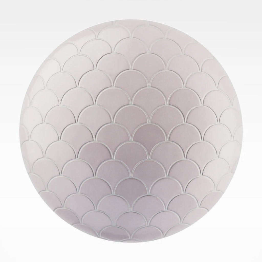 Pastel Pink Scallop Ceramic Tile PBR Texture - Sphere Swatch Preview | Superellipse