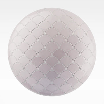 Pastel Pink Scallop Ceramic Tile PBR Texture - Sphere Swatch Preview | Superellipse