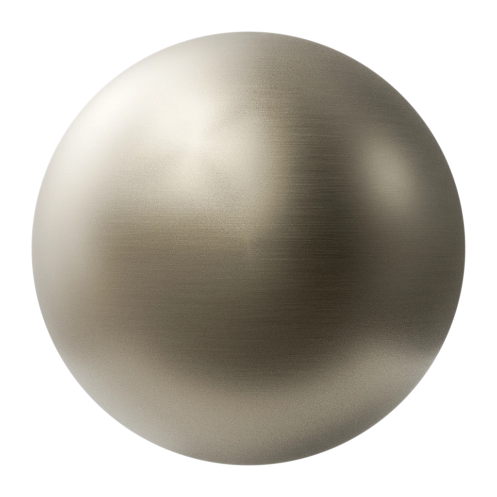 Rough Brushed Nickel Metal PBR Texture - Sphere Swatch Preview | Superellipse