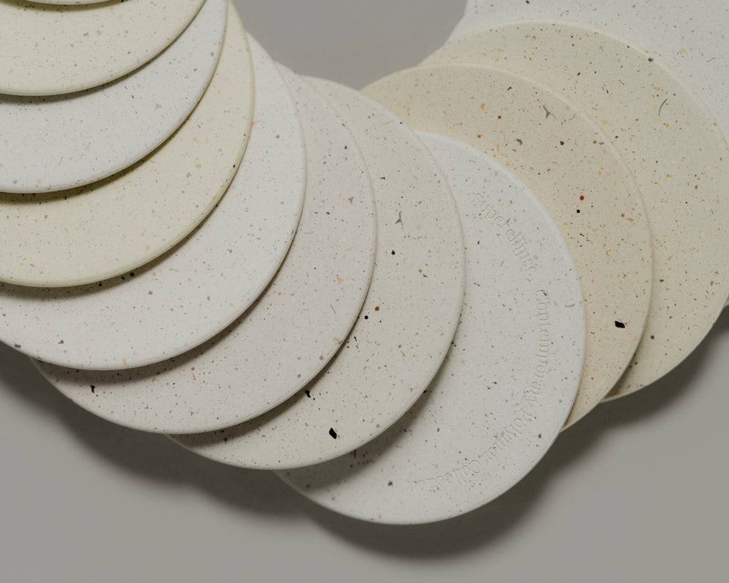 Fine Flecked Off White Bioplastic PBR Texture - Example Scene Visualization | Superellipse