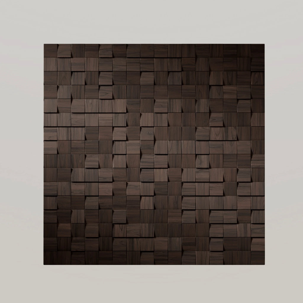 Bevelled Vertical Square Walnut Wood Panel PBR Texture - Example Scene Visualization | Superellipse