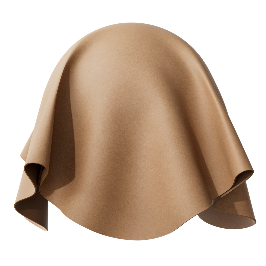 Top Grain Nubuck Leather Camel Brown PBR Texture - Sphere Swatch Preview | Superellipse