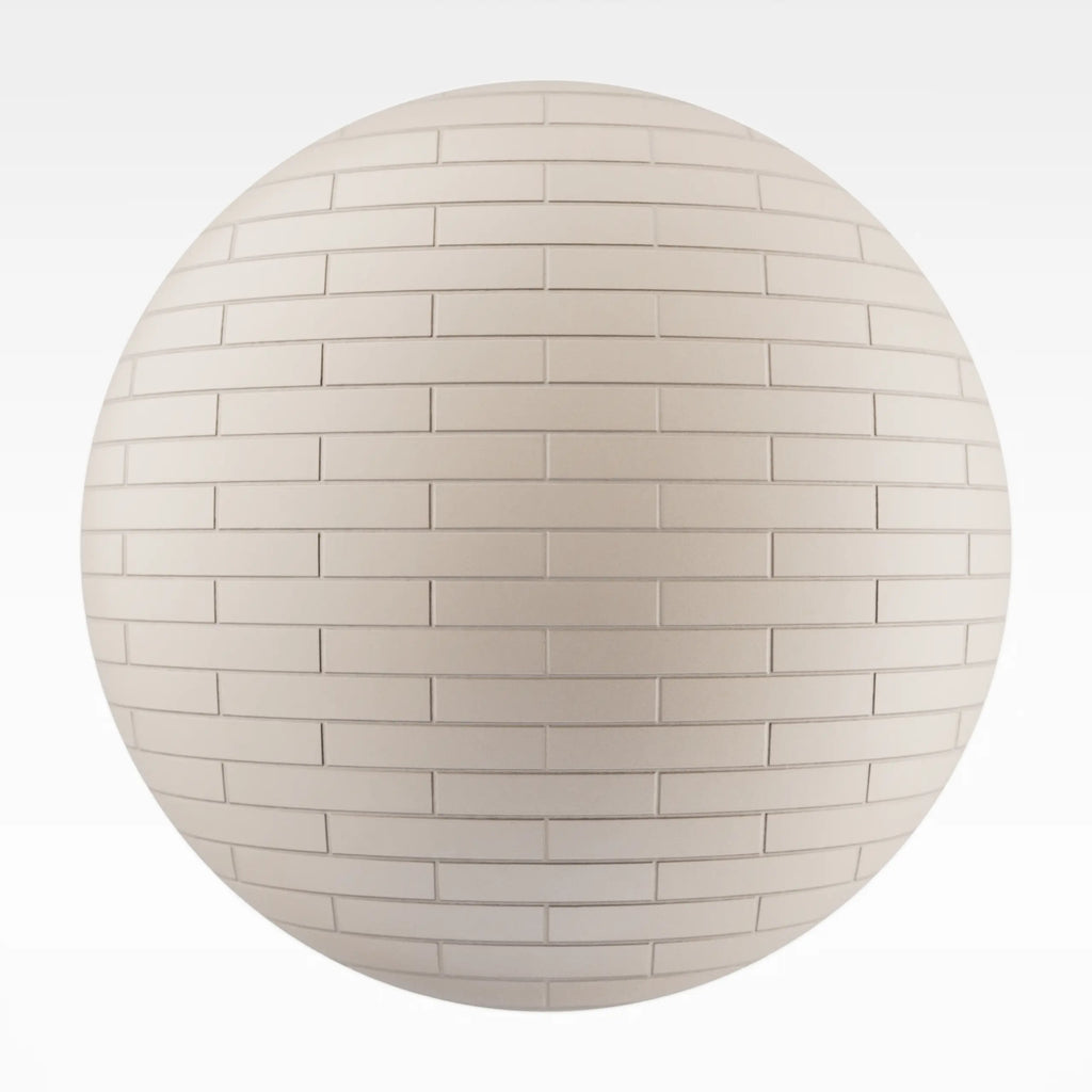 Brickbond Matte Soft Beige Tile PBR Texture - Sphere Swatch Preview | Superellipse