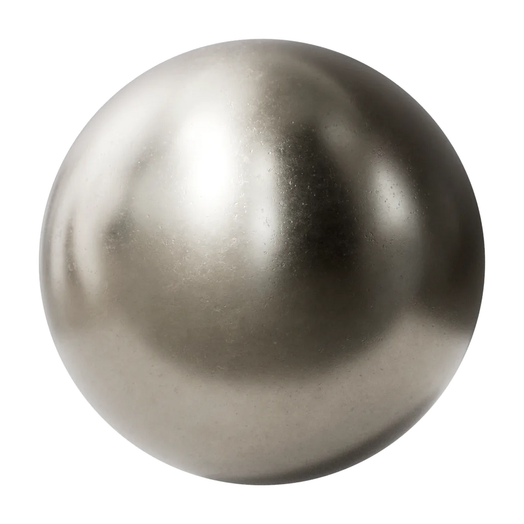 As Cast Platinum Metal PBR Texture - Sphere Swatch Preview | Superellipse