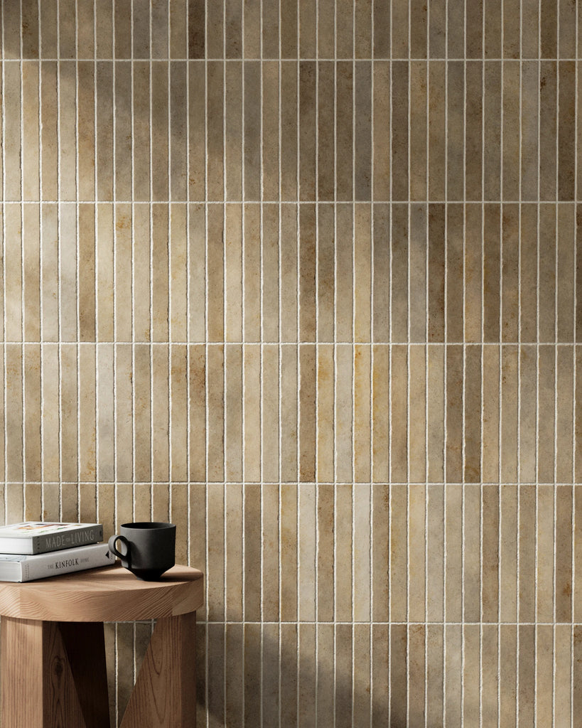 Zellige Sandstone Finger Tile PBR Texture - Example Scene Visualization | Superellipse
