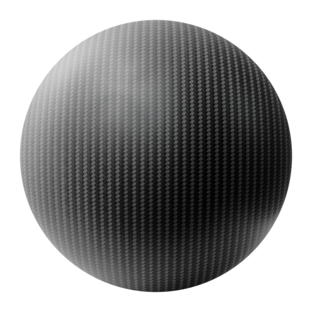 Carbon Fiber Matte Twill Weave PBR Texture - Sphere Swatch Preview | Superellipse
